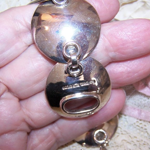 Robert Lee Morris RLM Studio Sterling Silver Concave Circle Link Bracelet - 7-1/ - Picture 9 of 10